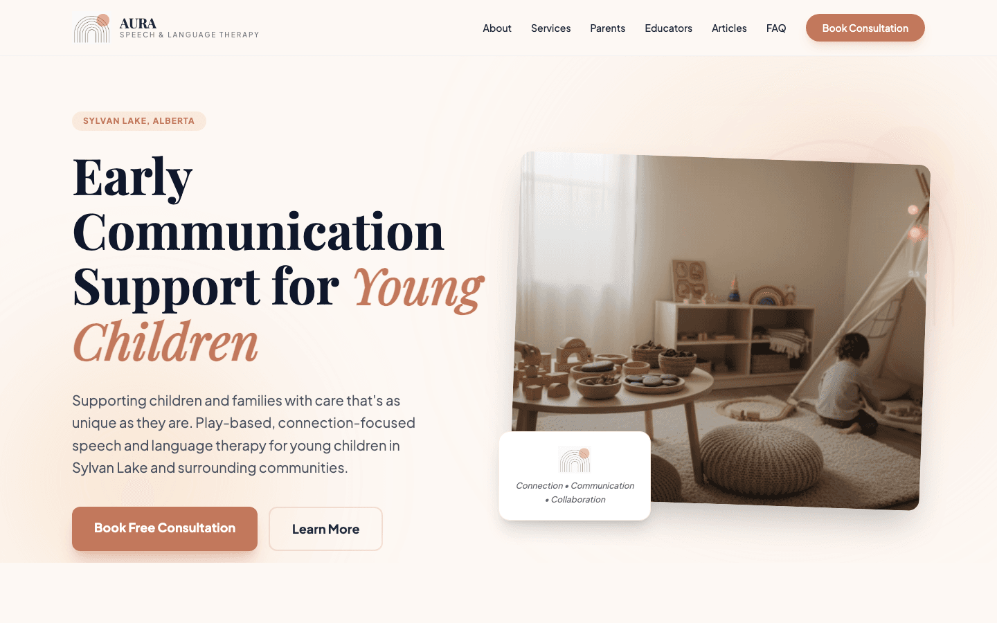 Aura Speech & Language Therapy website
