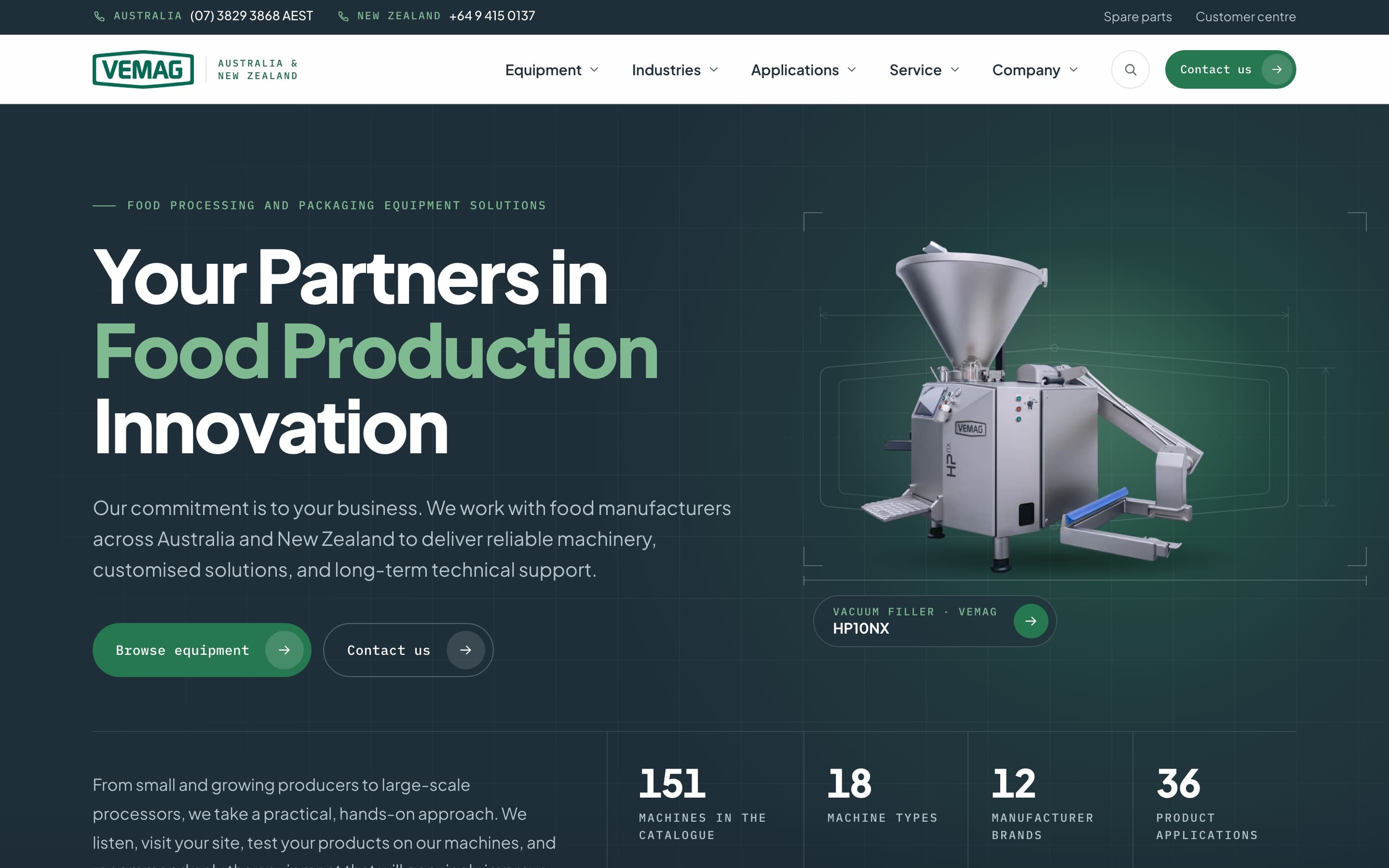 VEMAG Australia website homepage
