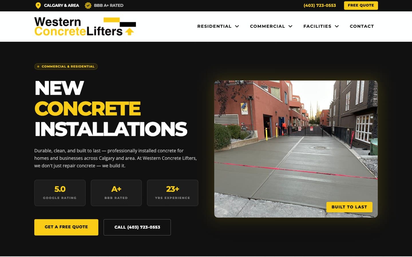 Western Concrete Lifters website